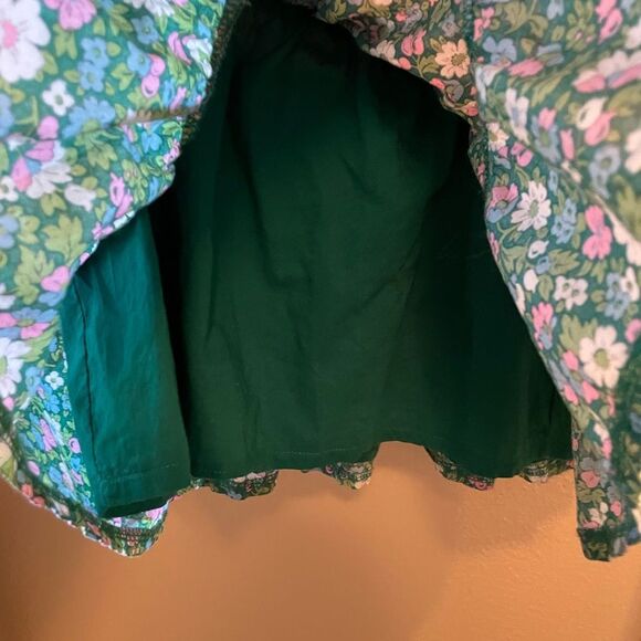 Boden Girls Pink Hooded Green Flower Lined Dress New Condition Girls size 7/8 - Picture 6 of 13